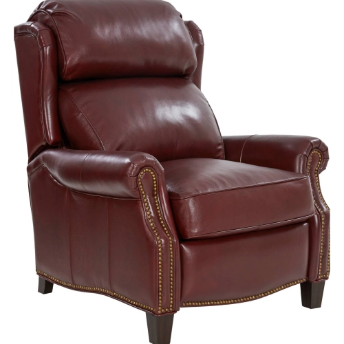 Meade Manual Recliner in Marisol Cabernet Top Grain Leather